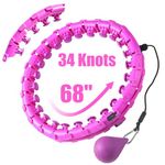 OurStarry 32 Knots Weighted Hoola Circle Fit Workout Hoop Plus Size, Infinity Hula Fitness Massage for Women, Smart Waist Exercise Ring for Adults Weight Loss (32Knots Purple)