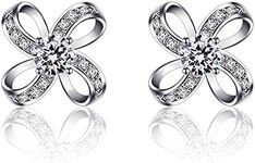 Jewlldeen Sterling Silver Earrings for Women,925 Cubic Zirconia Stud Jewelry,Gifts for Her,Girlfriend, Mom