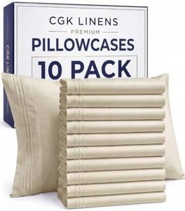 King Pillow Cases Set of 10 - Ultra Soft Hotel Quality Pillowcase Covers - Comfy & Wrinkle Free - Shrink, Stain and Fade Resistant - Easy-Care, Machine Washable Pillow Protectors - 10 Pcs Set - Wheat