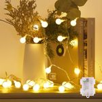 Dailyart Globe String Lights Battery Powered 40 LED Fairy String Lights, 8 Modes, Waterproof Decorative Light - Warm White