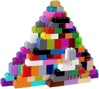 Strictly Briks Toy Large Building Blocks for Kids and Toddlers, Big Bricks Set for Ages 3 and Up, 100% Compatible with All Major Brands, Solid and Clear Rainbow Colors, 108 Pieces