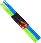 2 Pairs 5A Nylon Drumsticks for Adults Kids Light Durable Plastic Drum Sticks Set with Non-Slip Handles Professional Musical Instrument Percussion Accessories