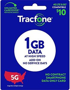 Tracfone $10 Data Add–On Card 1GB [Physical Delivery]