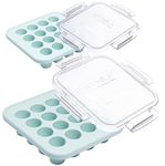 Souper Cubes MyMilk Baby Food Freezer Tray with Lid - 1/2 Oz Silicone Breast Milk Freezer Tray - Perfect Storage Container for Baby Food, Purees, and Breast Milk - Aqua