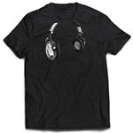 lepni.me Mens T-Shirt DJ Gift for Music Lovers Retro Music Electronics Headphone Print (XXL Black Multi Color)