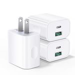 USB C Charger Block 3 Pack, 20W Dual Port Fast Charging Block,USB Wall Plug Chargers PD+QC Power Adapter Brick Cube for iPhone 15 14 13 12 Pro Max XS XR X,Galaxy S24 S23 S22, LG, Pixel