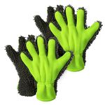 B BELPAIR 4 Pack Car Wash Mitt - Extra Large Size Chenille Microfiber Car Wash Glove for Car Exterior Interior Cleaning Scratch Free & Lint Free 5 Finger Washing Mitten