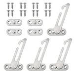 LiNKFOR Window Restrictor Locks 4PCS UPVC Window Restrictor Hook Window Security Lock Stainless Steel Child Lock Restrictor Safety Catch with Screws- Right