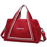 Furn Aspire Durable Oxford Fabric Bag for Women with Separate Shoes Compartment and Wet and Dry Pocket Lightweight Gym/Yoga/Sports/Travel Multifunctional Bag. (B. Red)