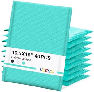 UCGOU Bubble Mailers 10.5x16 Inch 40 Pack Large Padded Envelopes Teal Waterproof Packaging Bags for Shipping Self Seal Strong Adhesion Mailing Bubble Envelopes for Jewelry Makeup Supplies