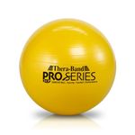 TheraBand Exercise Ball, Professional Series Stability Ball with 45 cm Diameter for Athletes 4'7" to 5'0" Tall, Slow Deflate Fitness Ball for Improved Posture, Balance, Yoga, Pilates, Core, Yellow