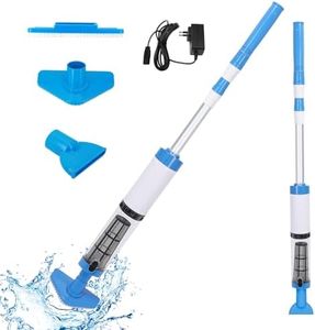 Aspirateur de Piscine sans Fil, 3 en 1 Rechargeable Aspirateur Manuels de Piscine Portable avec Manche Télescopique, Nettoyeur de Piscine Électrique pour Piscine, Spa, Jaccuzi
