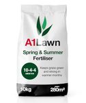 A1 Lawn, Ultimate Spring Summer Lawn Fertiliser - Revitalizes Grass, High Nitrogen 10-4-4, DEFRA Certified, 10kg