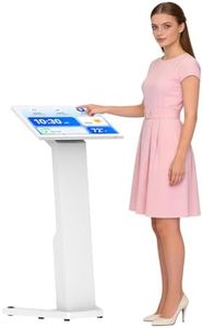 MWE 21.5 Inch Touch-screen Self Service Kiosk, Floor Standing Digital Signage Display, FHD Information Kiosk, 2 Speakers, Interactive Display for Mall Navigation/Self-Ordering/Advertising/Retail Store