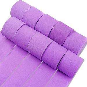 PartyWoo Crepe Paper Streamers 10 Rolls 820ft, Pack of Crepe Paper Purple Party Streamers, Crepe Paper for Birthday Decorations, Party Decorations, Wedding Decorations (1.8 in x 82 Ft/Roll)