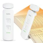 Gritin LED Book Light Rechargeable, Eye Caring Reading Light Lamp Clip on Book, 3 Modes& 3 Brightness Levels, Long Lasting up to 80 hrs, Flexible Mini Book Light for Book Lovers- White