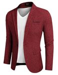 COOFANDY Men's Casual Blazer Suit Jackets Slim Fit One Button Business Sport Coats, 2 - Wine Red, Small