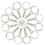 KUUQA 60 Pieces Keyring Blanks Split Metal Key Rings with Link Chain and Open Jump Rings for Keys，Crafts DIY