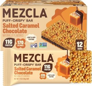 Mezcla Salted Caramel Puff Crispy Vegan Bars, 11g Protein, 12 Bars