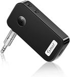 Smof Aux Bluetooth Adapter for Car,Bluetooth 5.0 Receiver/Portable Hands-Free Call/Car Stereo Music/Noise Cancelling/Wireless Audio Adapter with Microphone for Home,Black