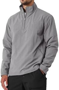Men's Casual Quarter Zip Pullover Golf Windbreakers Athletic Lightweight Jacket Hiking Running Sweatshirt with Pockets