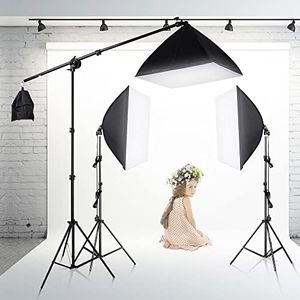 YISITONG Photo Studio Soft Box Lighting Kit, 4X 25W 5500K LED Bulb 50x70cm Softbox Continuous Lighting for Portrait Product Fashion Shooting Professional Photography Continuous Light Studio Equipment
