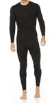 Thermajohn Men's Ultra Soft Thermal Underwear Long Johns Set with Fleece Lined (X-Large, Black)