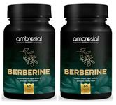 Ambrosial Berberine HCL 500mg per Capsule | High Strength Berberine Supplement for Healthy Heart Functions | Supports Healthy Blood Sugar Levels (Pack of 2-120 Capsules)