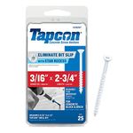 Tapcon 28267 3/16x2-3/4 White Star Drive Bugle Head Concrete Anchors 25/Box