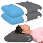 MY ARMOR Ventilated Cool Gel Memory Foam Pillows, Orthopedic Pillows for Neck Pain Relief, Queen Size - 22x14x4.5 Inches with Grey Colour Pillow Cover - 350 GSM - Pack of 2