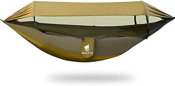 GEERTOP Hamac d'extérieur 3 en 1 avec bâche de Protection Solaire, imperméable et Durable en Nylon avec Filet Anti-moustiques, Double Couchage, équipement de Camping pour randonnée