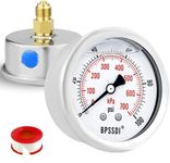 BPSSDI 0-100Psi Glycerin Liquid Filled Low Pressure Gauge, 2.5" Dial Size, 1/4" NPT Back Mount, 304 Stainless Steel Case, for Water Pipe, HVAC, Water Oil Air Pressure Test