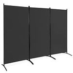 CASART Folding Room Divider, 3 Panels Protective Privacy Screens, Room Partition Privacy Separator Wall Furniture for Home, Office, Garden and Balcony(Black)