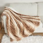 COZY KISS Luxury Faux Fur Blanket Deer Print, Waterproof Pet Blanket Washable, Woman Sofa Bed Couch Throw, Liquid Pee Proof for Large Dog or Cat, Reversible, Super Soft, 127x152cm, Brown