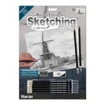 Royal & Langnickel 9 x 11 inch Coastal Point Pre-Printed Sketching Made Easy Drawing Set, Blue