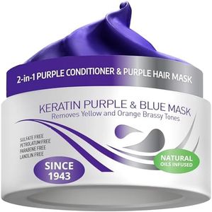 Vitamins - Maschera per capelli viola alla cheratina - Trattamento balsamo profondo con proteine blu viola - Toner capelli ottoni secchi e danneggiati biondo platino grigio argento cenere o marrone
