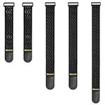 Trilancer Elastic Cinch Straps with Anti-Slip Strips, 3 Size Combo(5-Pack) Heavy Duty Hook and Loop Storage Straps for Extension Cords, Cables, Ropes, Hoses, Bike, RV, Pant Garters, Garage Organization