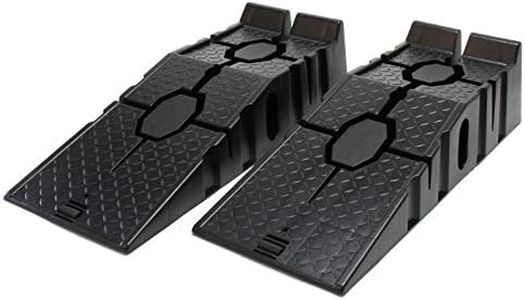 Wiltec Jeu de 2 Rampe d'accès de Bordure – 905 x 330 x 220 mm – en Plastique – pour Charges Lourdes Jusqu’à 2,5 t – Trottoir Levage Automobile