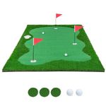 Tangkula 10 FT Golf Putting Green, Large Professional Golf Training Mat with Realistic Artificial Grass Turf, 3 Holes, 3 Flags and Cups for Indoor Outdoor Putting Practice (10 FT x 5 FT)