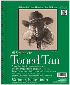 Strathmore Tan Drawing 400 Series Toned Sketch Pad, 5.5"x8.5", 50 Sheets