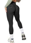 TZLDN Workout Leggings for Women with Pockets High Waist Scrunch Butt Lift Tummy Control Yoga Pants Gym Clothes Booty Tights Back Pockets - Black Large