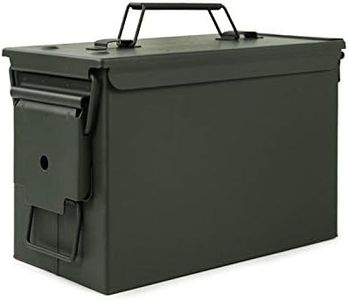 GUGULUZA Metal Ammo Can .50 Cal, Lockable Ammo Storage Case, Military Waterproof & Airtight Ammo Containers Box for Shotgun, Rifles, Pistols (A-Green-50 Cal)