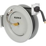 Klutch Auto Rewind Air Hose Reel - with 3/8in. x 50ft. Hybrid Polymer Hose, 300 Max. PSI