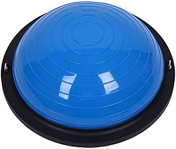 YOUNGFLY Balance Trainer Yoga Exercise Half Ball with Resistance Bands and Foot Pump for Pilates Fitness Home Gym Workout Training Equipment Small Size, Blue