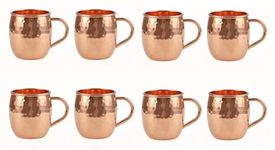 ALCU Shiny Copper Moscow Mule Mug | Mule Beer Mug Cup Best for Parties Barware (Set of 8, 473ml)