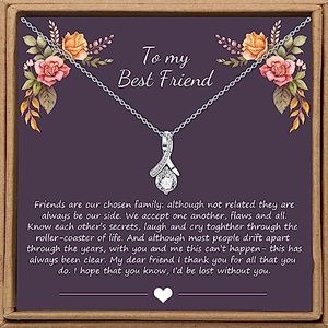 JoycuFF Best Friends Gifts for Friendship 925 Sterling Silver Necklace BFF Pendant for Birthday Christmas Wedding Jewelry
