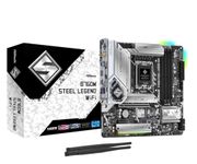 Asrock B760M STEEL LEGEND WIFI, Intel B760, 1700, Micro ATX, 4 DDR5, HDMI, DP, eDP, Wi-Fi 6E, 2.5G LAN, PCIe5, 3x M.2, RGB