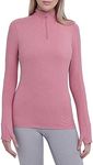 TCA Women's Lightweight Fusion QuickDry Long Sleeve Half-Zip Running Top - Dusty Rose, X-Large