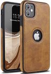 Techstudio for iPhone 12/12 Pro PU Leather Flexible Back Cover Bumper Protective Full Body Shockproof Case for iPhone 12/12 Pro - 6.1 Inch (Beige)