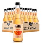 Ginger Beer 275ml Pack of 12 From Bon Accord – Plant Based Ginger Beer Fizzy Soft Drink with Natural Flavours and No Artificial Sweeteners